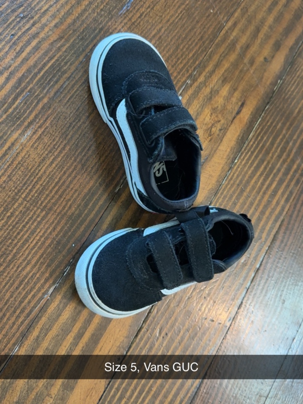 Vans Black Suede Velcro Skate Sneakers